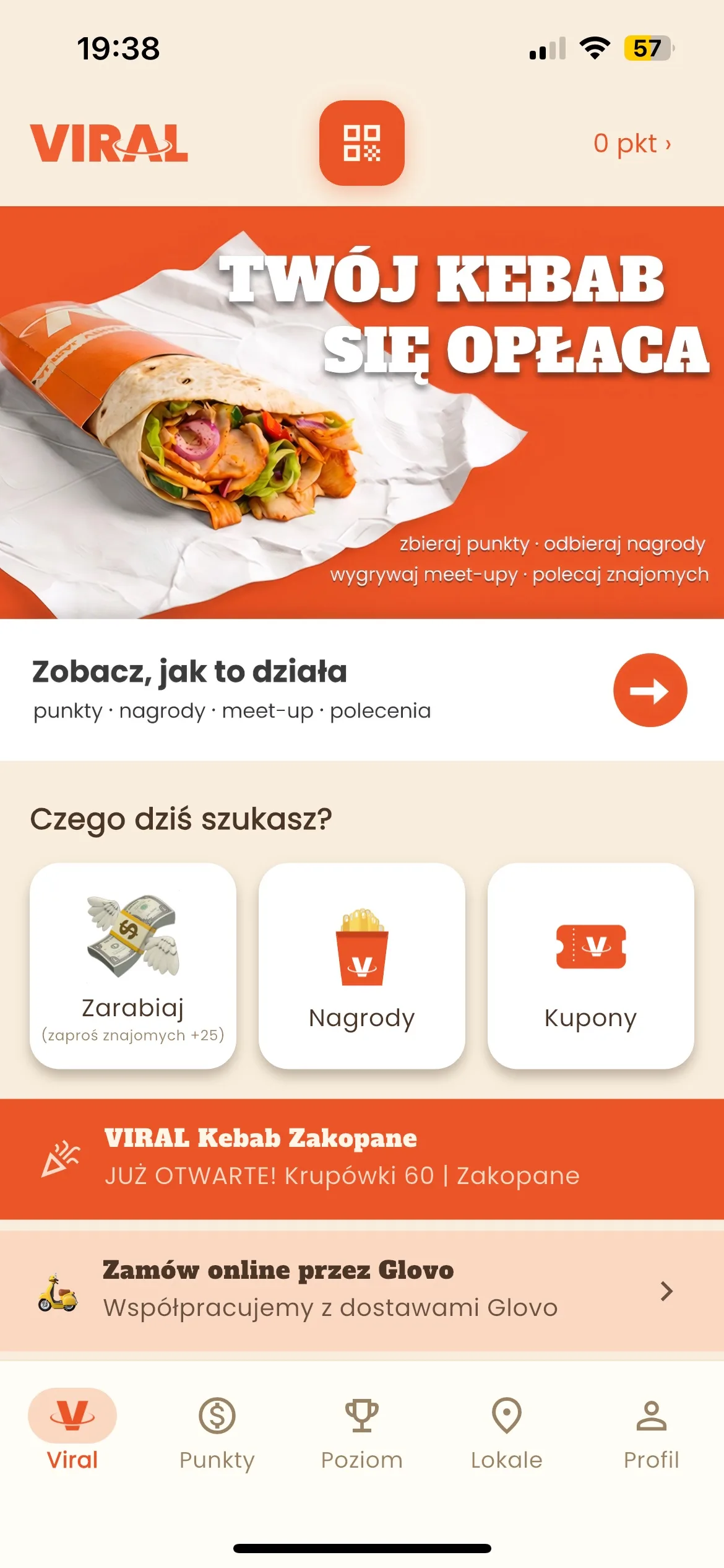Viralowa Appka - ekran główny